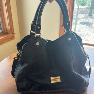 Marc Jacobs Black Leather Shoulder Bag with Hobo Silhouette